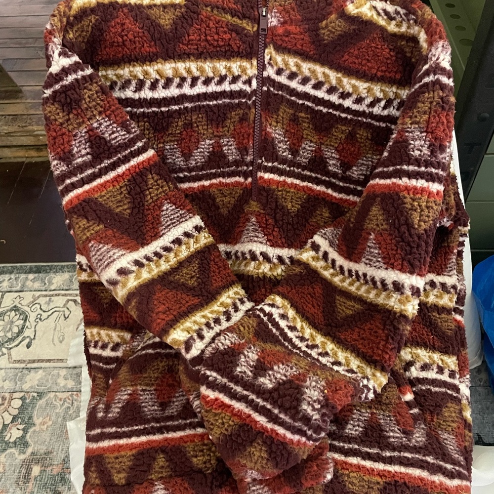 Women’s M Wrangler Retro Aztec print, quarter zip hoodie